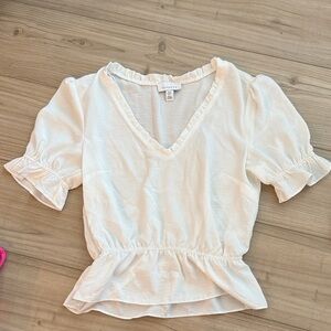 A New Day Cream Ruffled Blouse